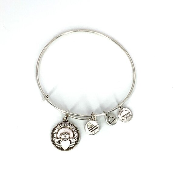 Alex and Ani Claddagh Charm Bracelet Silver Finish - Expands 2"- 3.5" - Picture 1 of 2